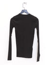 BASERANGE 25 Early Spring French organic cotton hollow heart-shaped long-sleeved T-shirt BAS-TOHLS-RB-000-Black